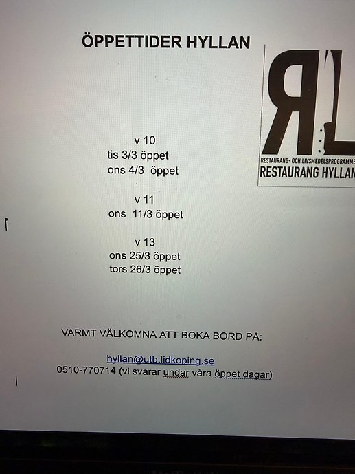Öppettider Hyllan